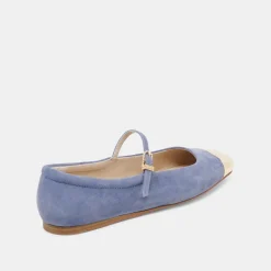 REYES TOE CAP BALLET FLATS BLUEBELL SUEDE^Dolce Vita Online