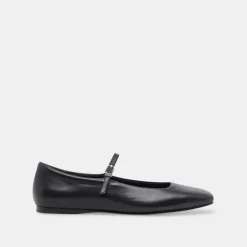 REYES WIDE BALLET FLATS BLACK LEATHER^Dolce Vita Outlet