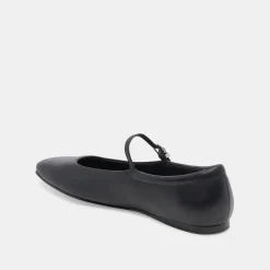 REYES WIDE BALLET FLATS BLACK LEATHER^Dolce Vita Outlet