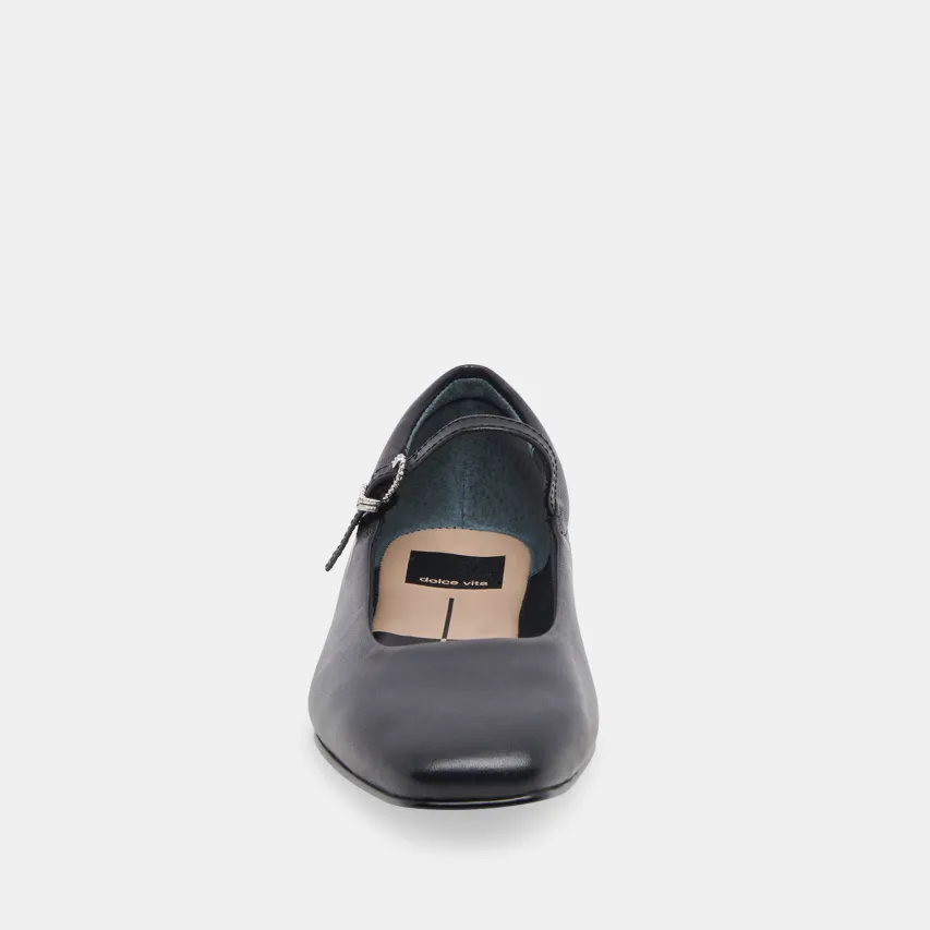 REYES WIDE BALLET FLATS BLACK LEATHER^Dolce Vita Outlet