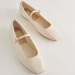 REYES WIDE BALLET FLATS IVORY LEATHER^Dolce Vita Sale