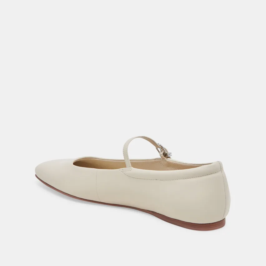 REYES WIDE BALLET FLATS IVORY LEATHER^Dolce Vita Sale