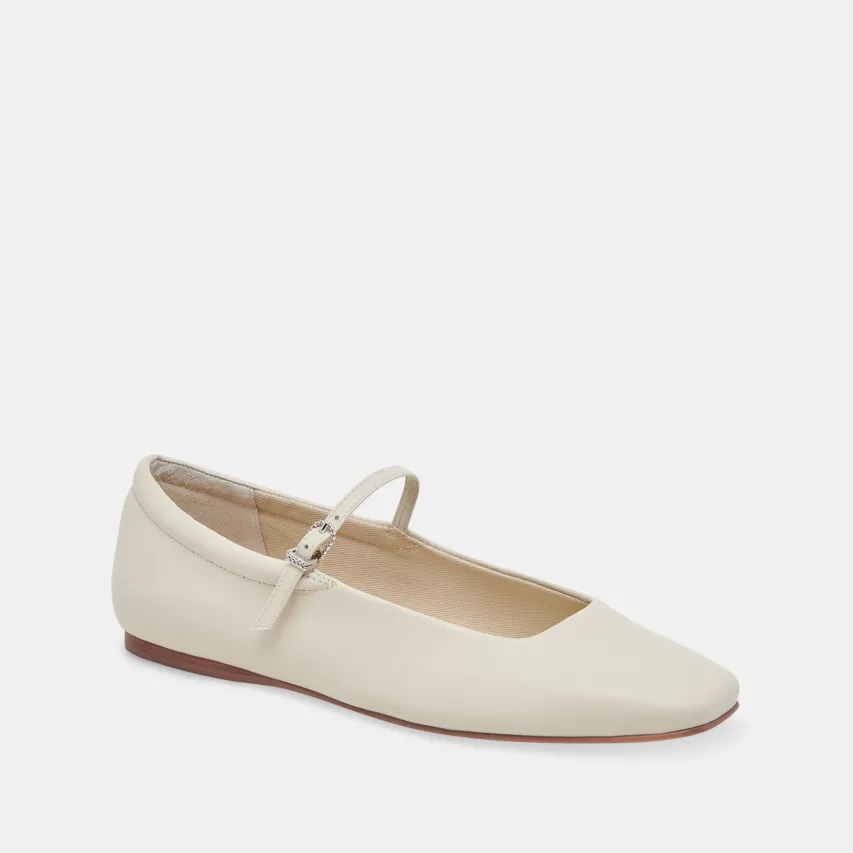 REYES WIDE BALLET FLATS IVORY LEATHER^Dolce Vita Sale