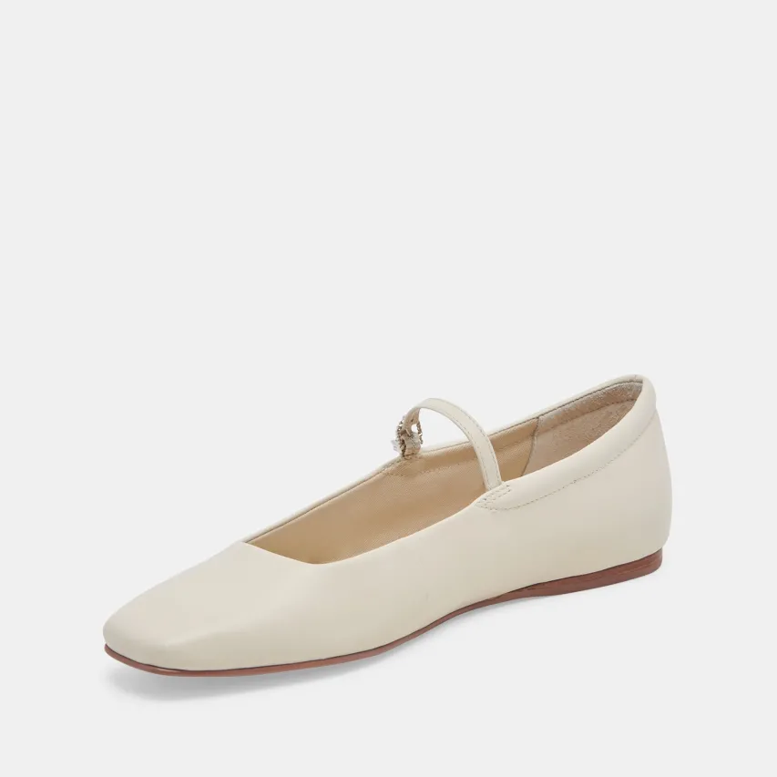 REYES WIDE BALLET FLATS IVORY LEATHER^Dolce Vita Sale