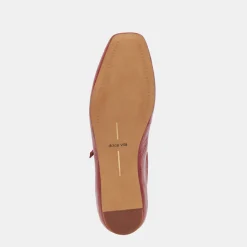 REYES WIDE BALLET FLATS RED CRINKLE PATENT^Dolce Vita New