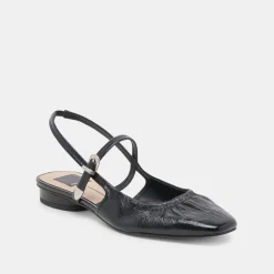 RIANNE FLATS MIDNIGHT CRINKLE PATENT^Dolce Vita Online