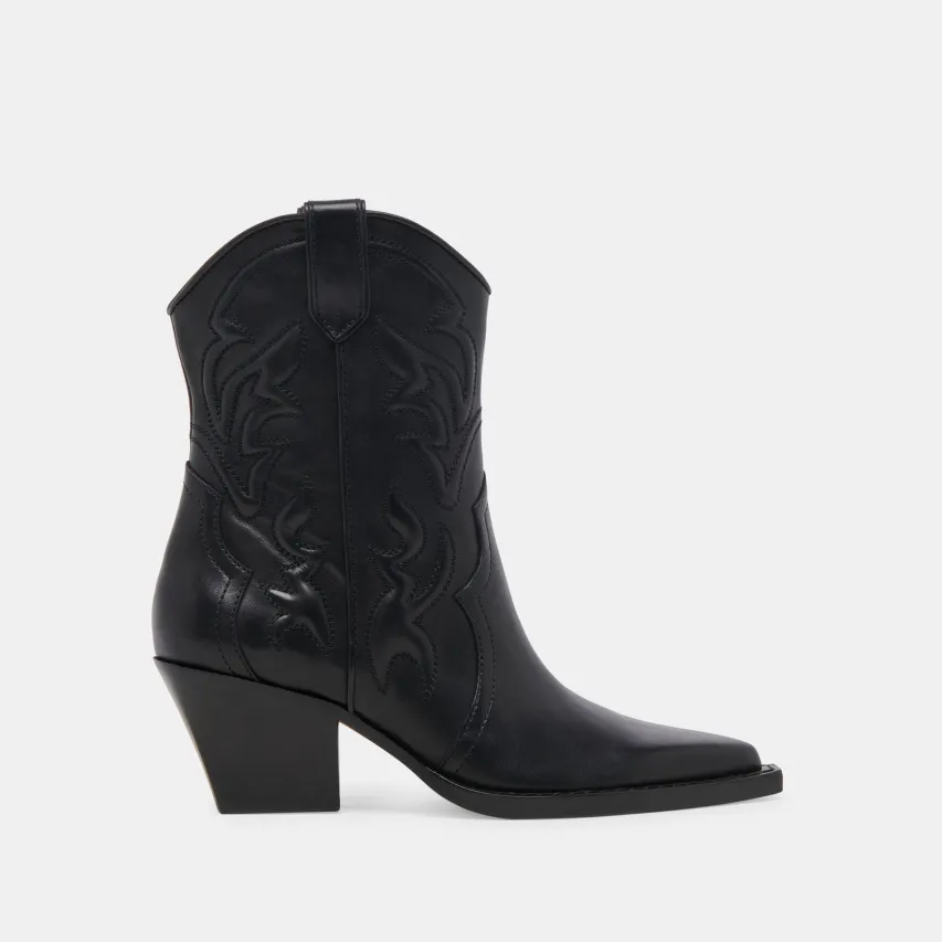 RIMONA BOOTIES BLACK LEATHER^Dolce Vita New