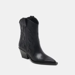 RIMONA BOOTIES BLACK LEATHER^Dolce Vita New