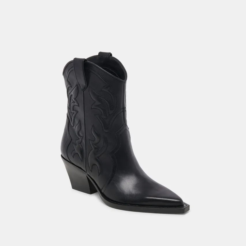 RIMONA BOOTIES BLACK LEATHER^Dolce Vita New