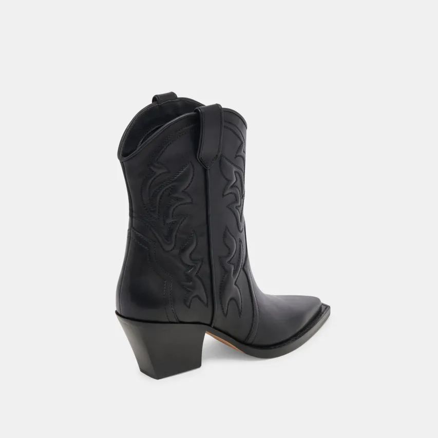 RIMONA WIDE CALF BOOTIES BLACK LEATHER^Dolce Vita Hot