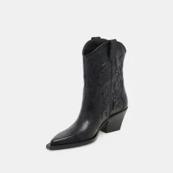 RIMONA WIDE CALF BOOTIES BLACK LEATHER^Dolce Vita Hot