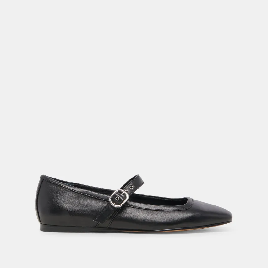 RODNI BALLET FLATS BLACK LEATHER^Dolce Vita Online