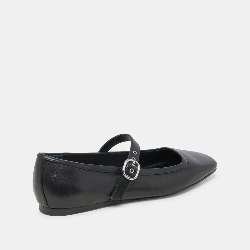 RODNI BALLET FLATS BLACK LEATHER^Dolce Vita Online