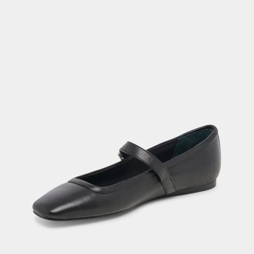 RODNI BALLET FLATS BLACK LEATHER^Dolce Vita Online