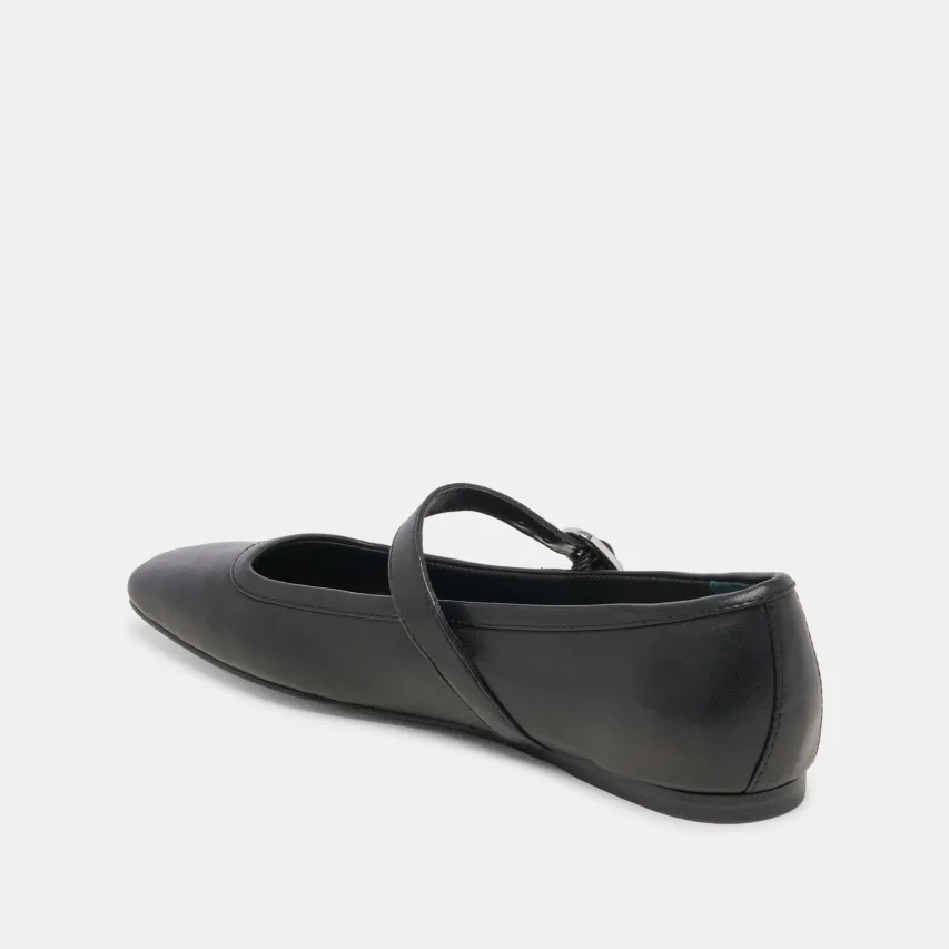 RODNI BALLET FLATS BLACK LEATHER^Dolce Vita Online
