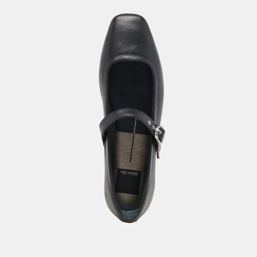 RODNI BALLET FLATS BLACK LEATHER^Dolce Vita Online