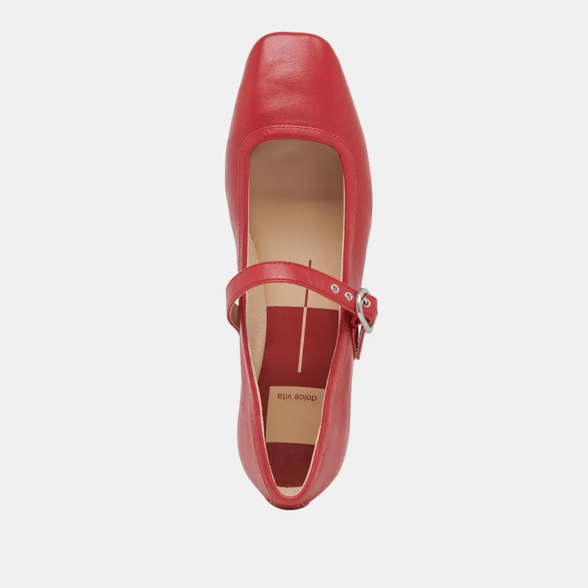 RODNI BALLET FLATS RED LEATHER^Dolce Vita Clearance