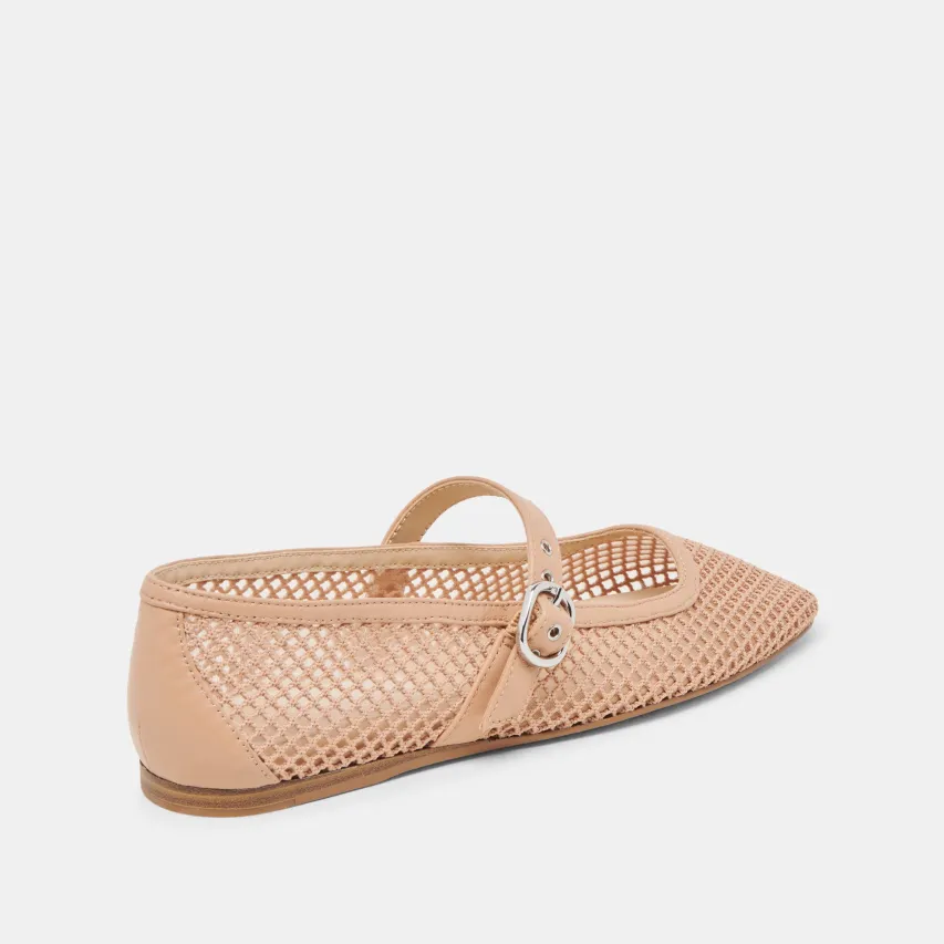 RODNI MESH BALLET FLATS LIGHT TAN WOVEN MESH^Dolce Vita New