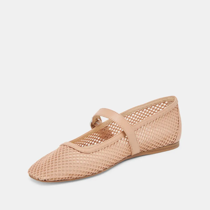 RODNI MESH BALLET FLATS LIGHT TAN WOVEN MESH^Dolce Vita New