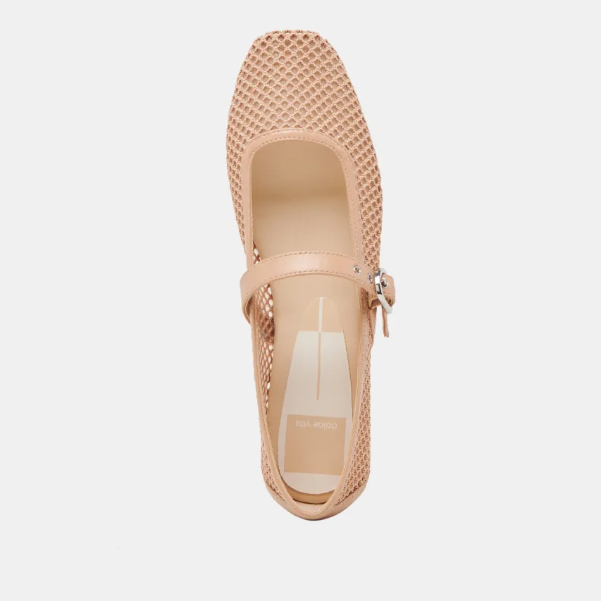 RODNI MESH BALLET FLATS LIGHT TAN WOVEN MESH^Dolce Vita New
