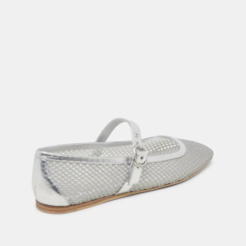 RODNI MESH BALLET FLATS SILVER WOVEN MESH^Dolce Vita Sale