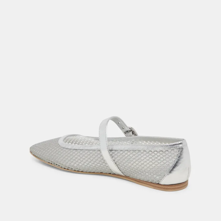 RODNI MESH BALLET FLATS SILVER WOVEN MESH^Dolce Vita Sale
