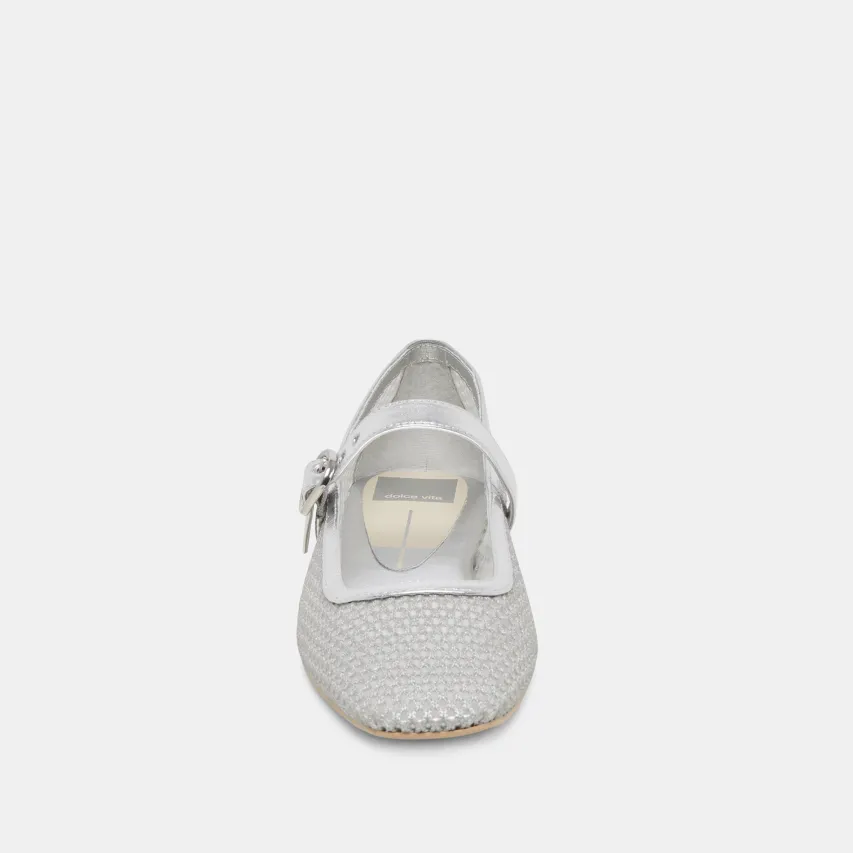 RODNI MESH BALLET FLATS SILVER WOVEN MESH^Dolce Vita Sale
