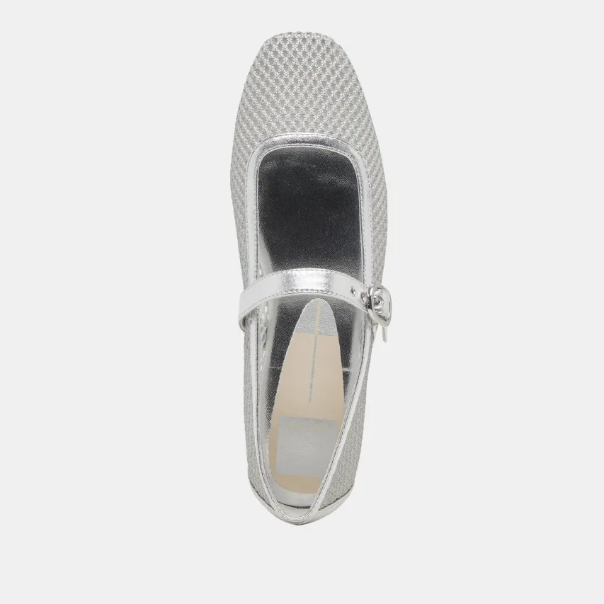 RODNI MESH BALLET FLATS SILVER WOVEN MESH^Dolce Vita Sale