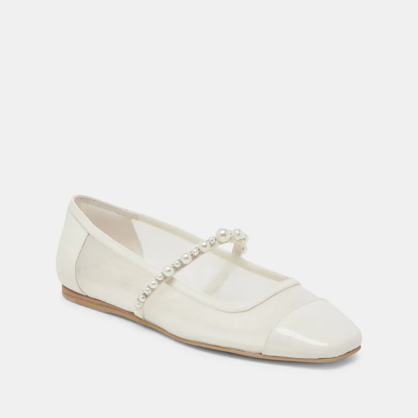 ROLLIN PEARL BALLET FLATS WHITE MESH^Dolce Vita Hot
