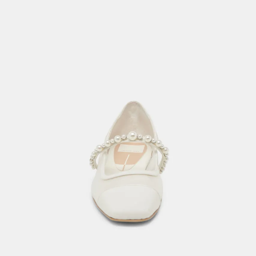 ROLLIN PEARL BALLET FLATS WHITE MESH^Dolce Vita Hot