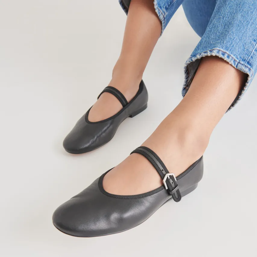 ROSLYN BALLET FLATS BLACK LEATHER^Dolce Vita Discount