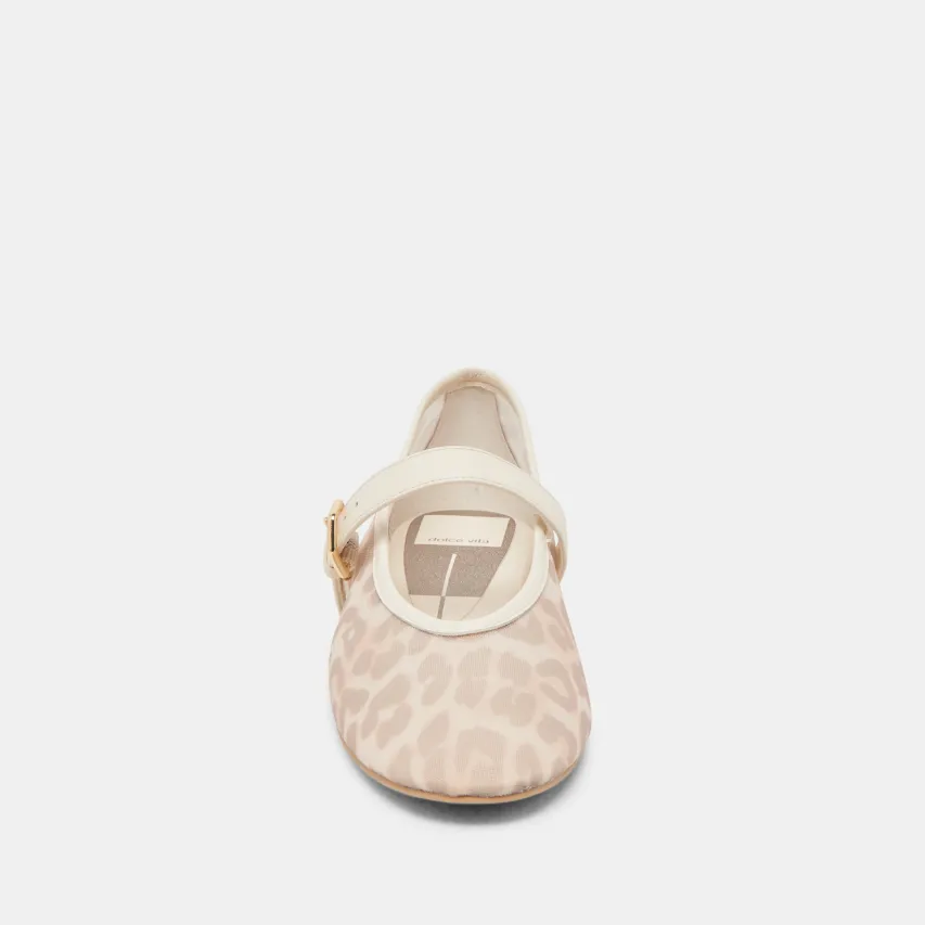 ROSLYN BALLET FLATS WHITE LEOPARD MESH^Dolce Vita Discount