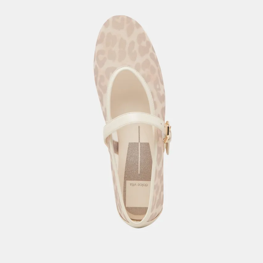 ROSLYN BALLET FLATS WHITE LEOPARD MESH^Dolce Vita Discount