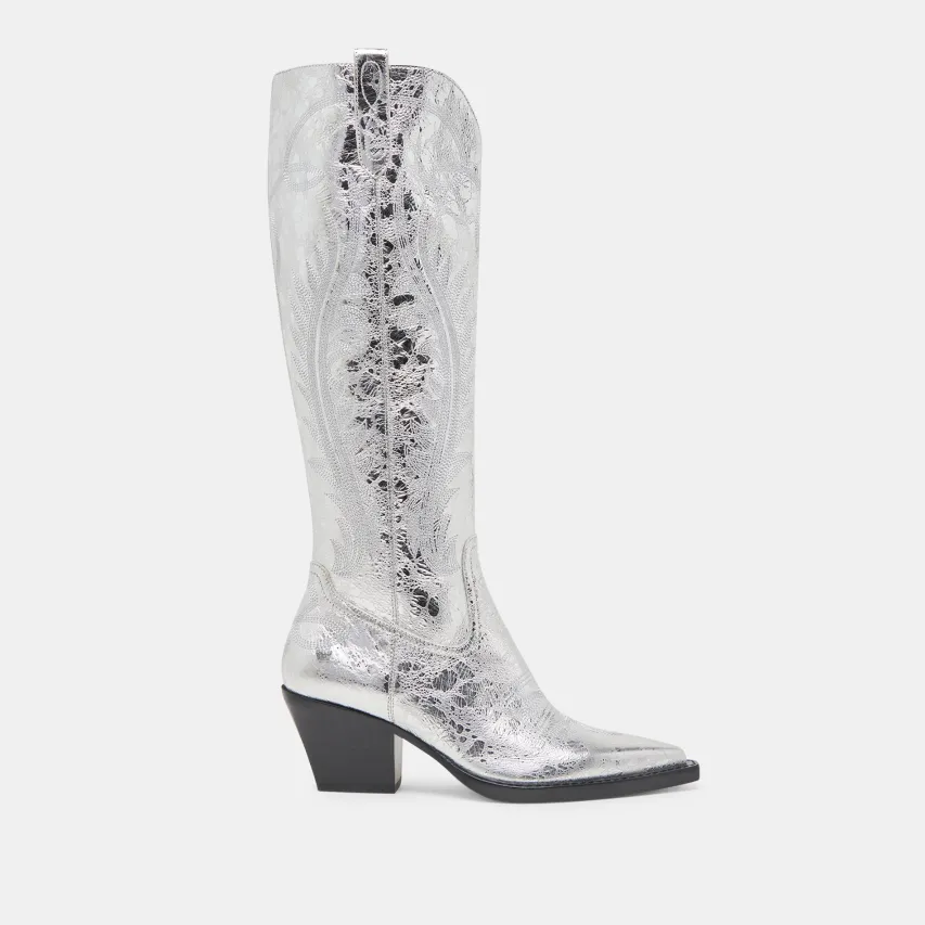 RYATT BOOTS SILVER DISTRESSED LEATHER^Dolce Vita Best