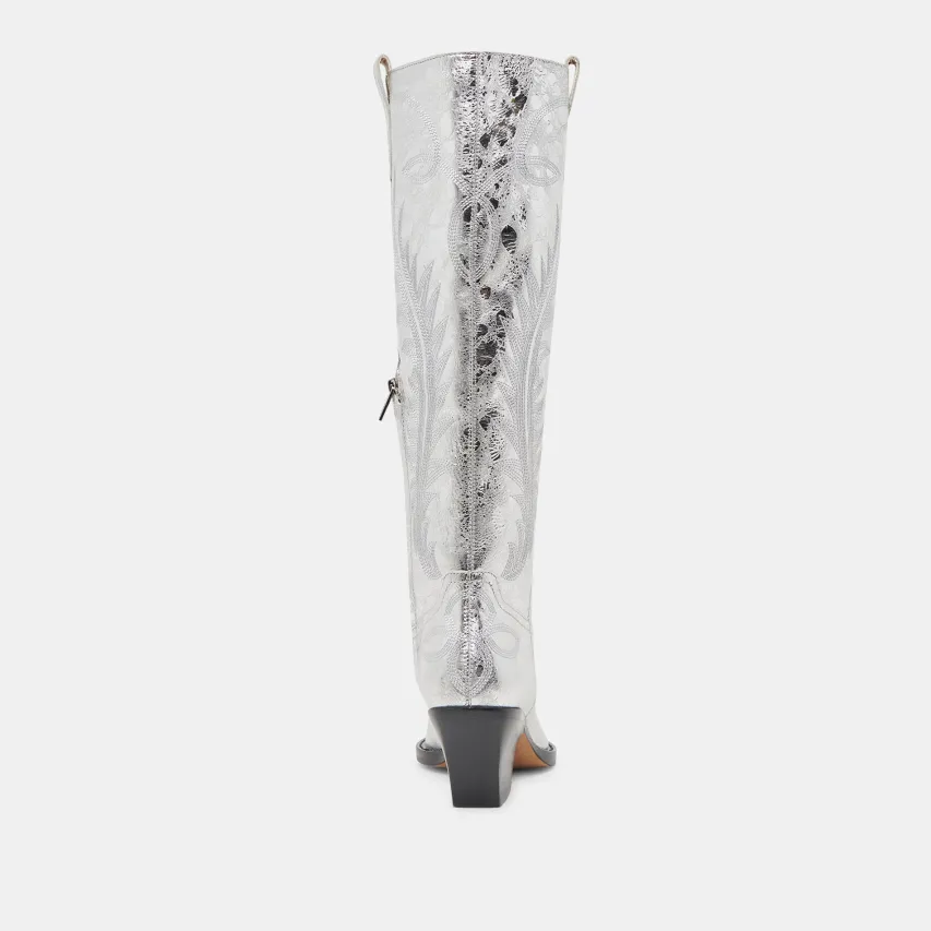 RYATT BOOTS SILVER DISTRESSED LEATHER^Dolce Vita Best