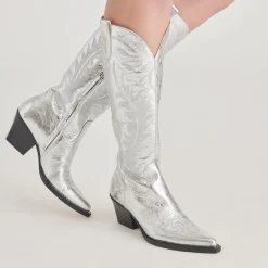 RYATT BOOTS SILVER DISTRESSED LEATHER^Dolce Vita Best