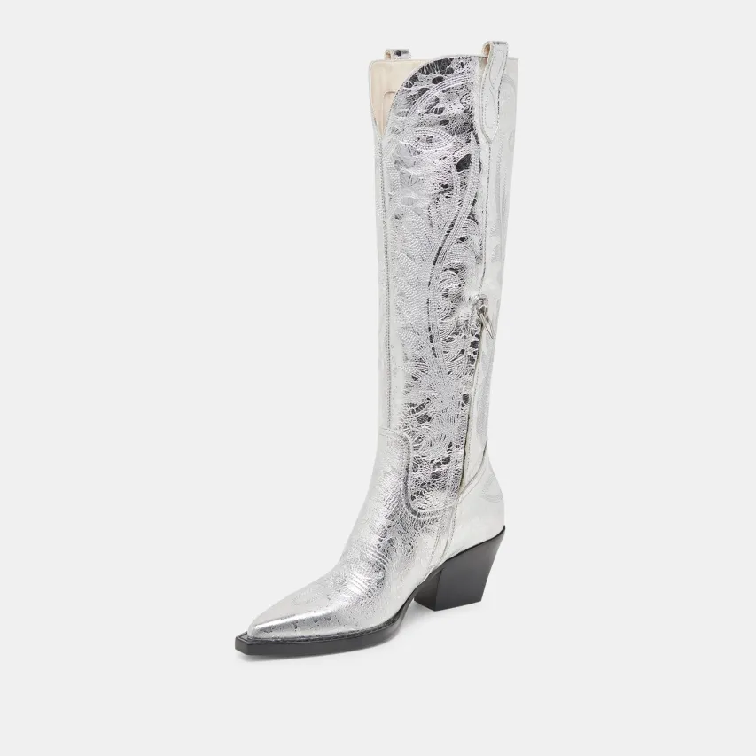 RYATT BOOTS SILVER DISTRESSED LEATHER^Dolce Vita Best