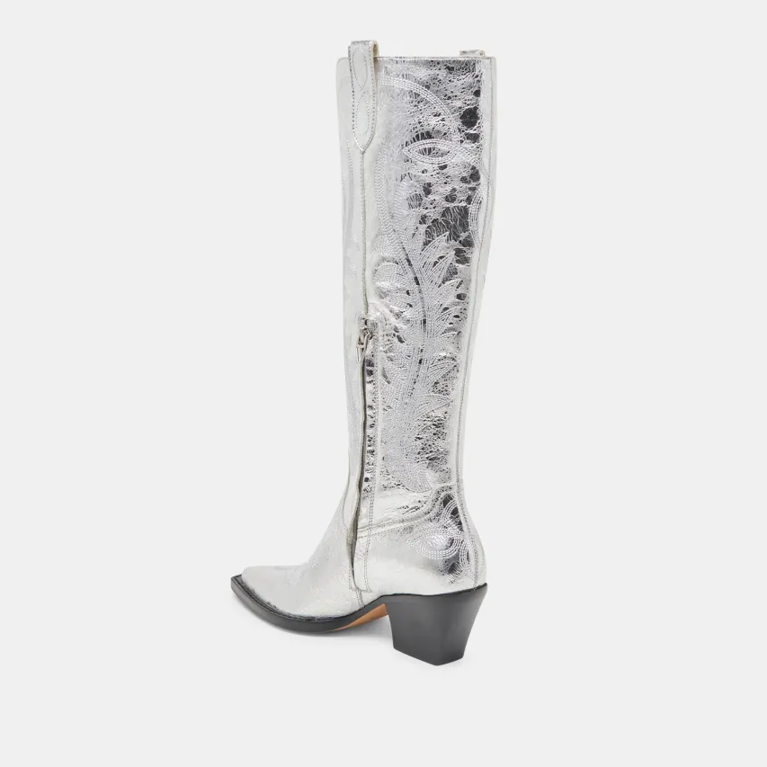 RYATT BOOTS SILVER DISTRESSED LEATHER^Dolce Vita Best