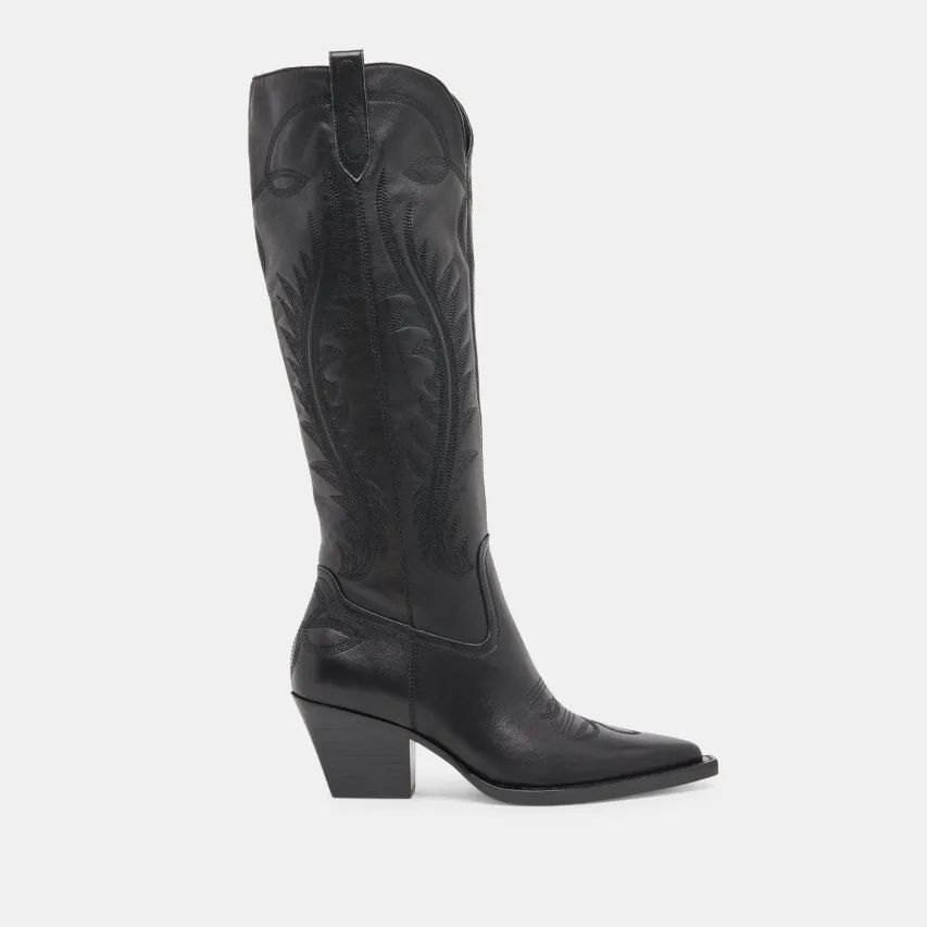 RYATT EXTRA WIDE CALF BOOTS BLACK LEATHER^Dolce Vita Hot