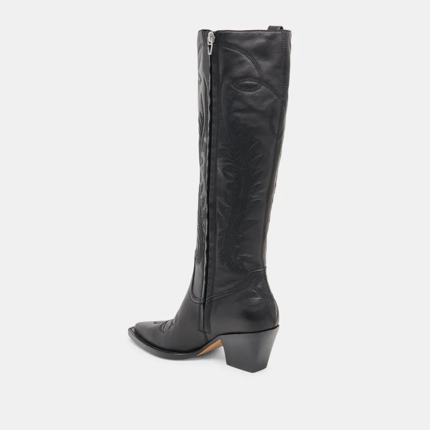RYATT EXTRA WIDE CALF BOOTS BLACK LEATHER^Dolce Vita Hot