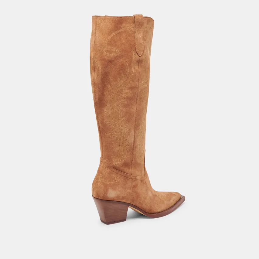 RYATT EXTRA WIDE CALF BOOTS PECAN SUEDE^Dolce Vita Online