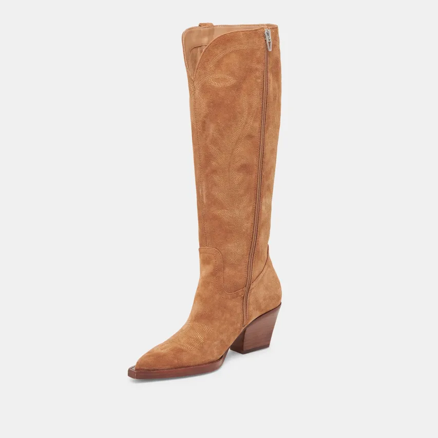 RYATT EXTRA WIDE CALF BOOTS PECAN SUEDE^Dolce Vita Online