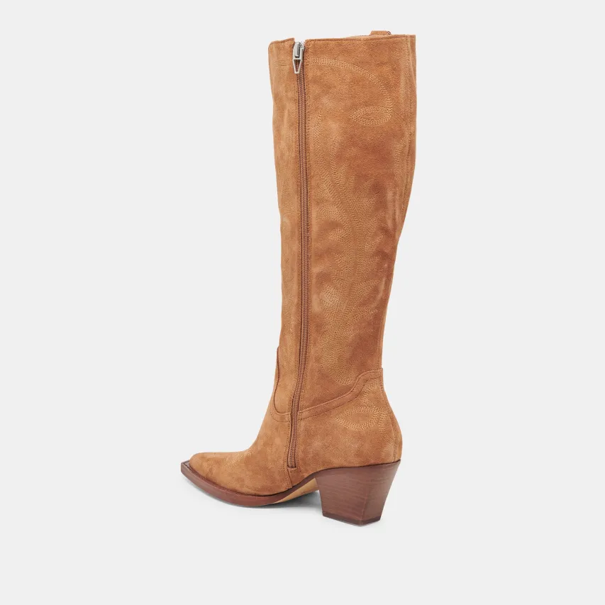 RYATT EXTRA WIDE CALF BOOTS PECAN SUEDE^Dolce Vita Online
