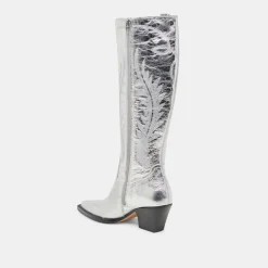 RYATT WIDE CALF BOOTS SILVER DISTRESSED LEATHER^Dolce Vita Online