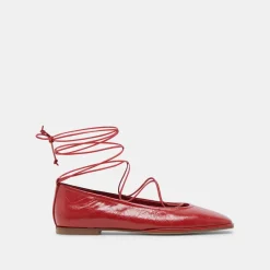 RYDER BALLET FLATS RED CRINKLE PATENT^Dolce Vita Clearance