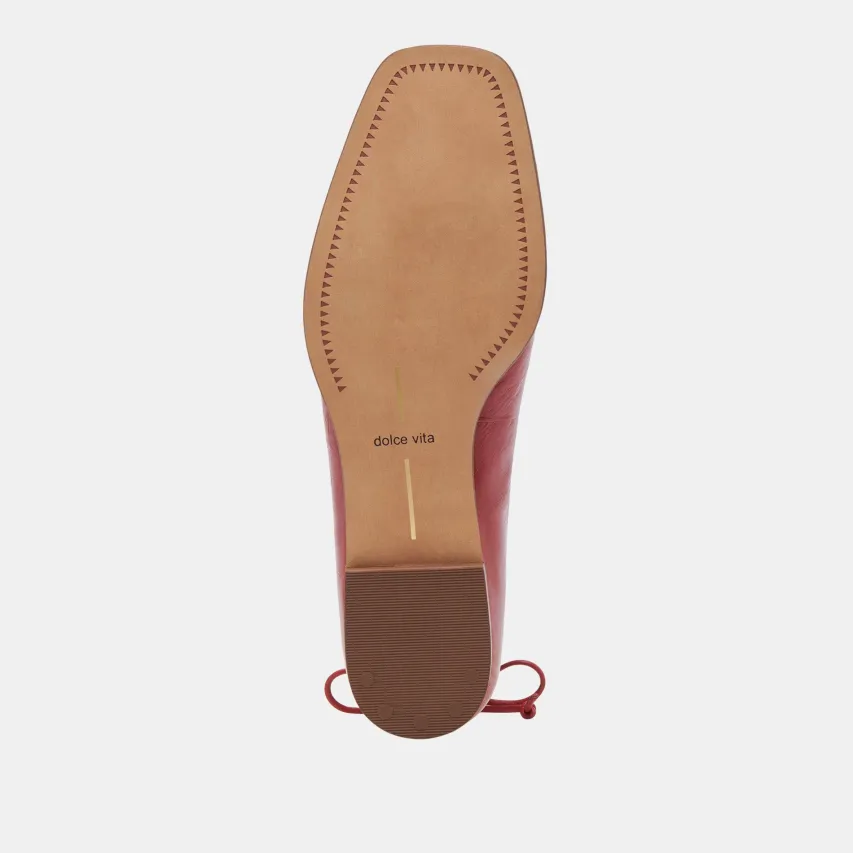 RYDER BALLET FLATS RED CRINKLE PATENT^Dolce Vita Clearance