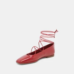 RYDER BALLET FLATS RED CRINKLE PATENT^Dolce Vita Clearance