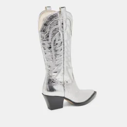 RYLAND BOOTS SILVER DISTRESSED LEATHER^Dolce Vita Fashion