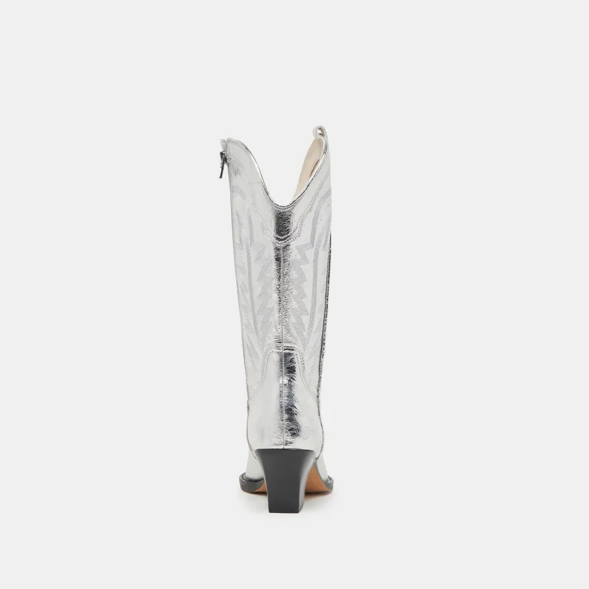 RYLAND EXTRA WIDE CALF BOOTS SILVER DISTRESSED LEATHER^Dolce Vita Fashion