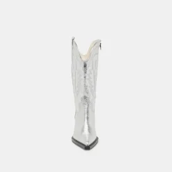 RYLAND EXTRA WIDE CALF BOOTS SILVER DISTRESSED LEATHER^Dolce Vita Fashion
